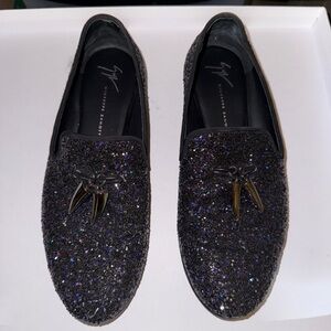 Giuseppe Zanotti Sparkling Black Loafers